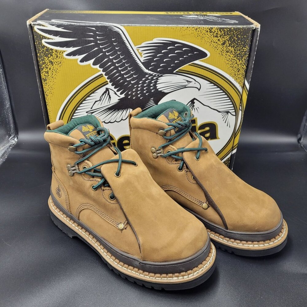 Georgia Boot Mens Sz 8 Metatarsal Giant G6382 Steel Toe Work Boot Nubuck Leather